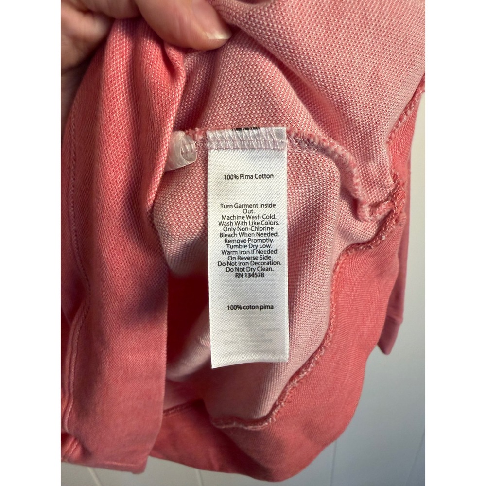 Vineyard Vines 1/4 Zip Pullover Small Pink Pima Cotton Long Sleeve Preppy - Picture 6 of 9